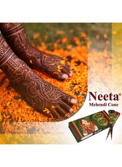 Neeta Mehendi Cones For Hand 4 Pc In 1 Box (Pack Of 7) Bridal Mehndi Cones Natural Mehendi Cone For Wedding Hand Designing Reddish Brown Color Long Lasting Niddle Cones For Women  - Image 4