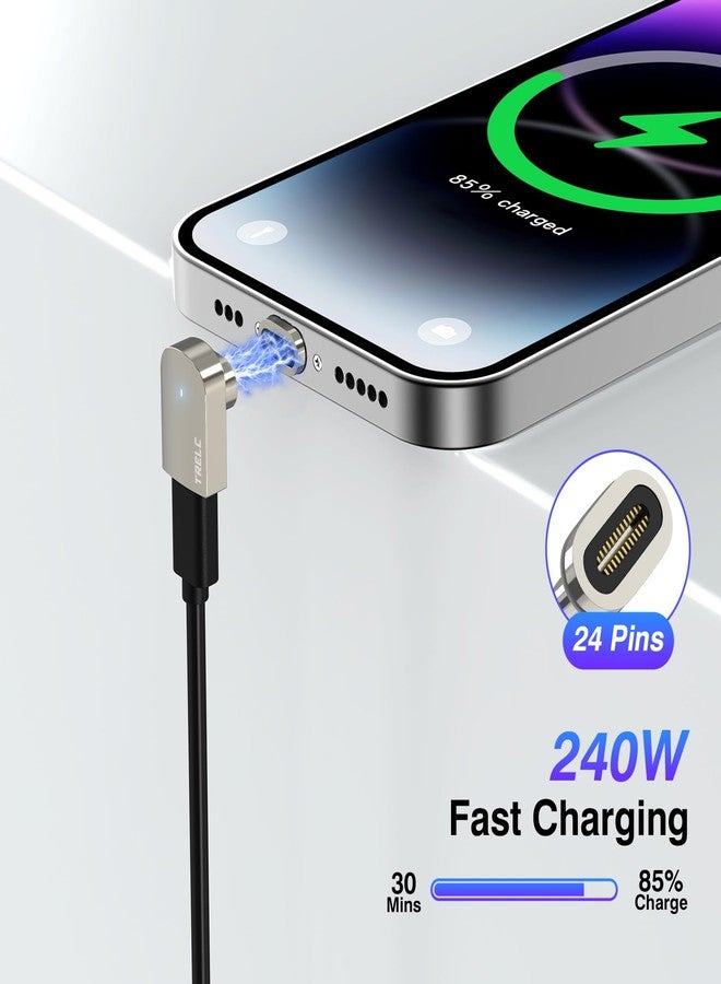 TRELC 240W USB C Magnetic Adapter 2 Pack, with 4 Connectors, Right Angle USB-C Male to Female Adapter, USB4 40Gbps 8K 60Hz, Type C Adapter Extender for MacBook Pro/Air, Steam Deck, Tablet, Laptop - Image 2