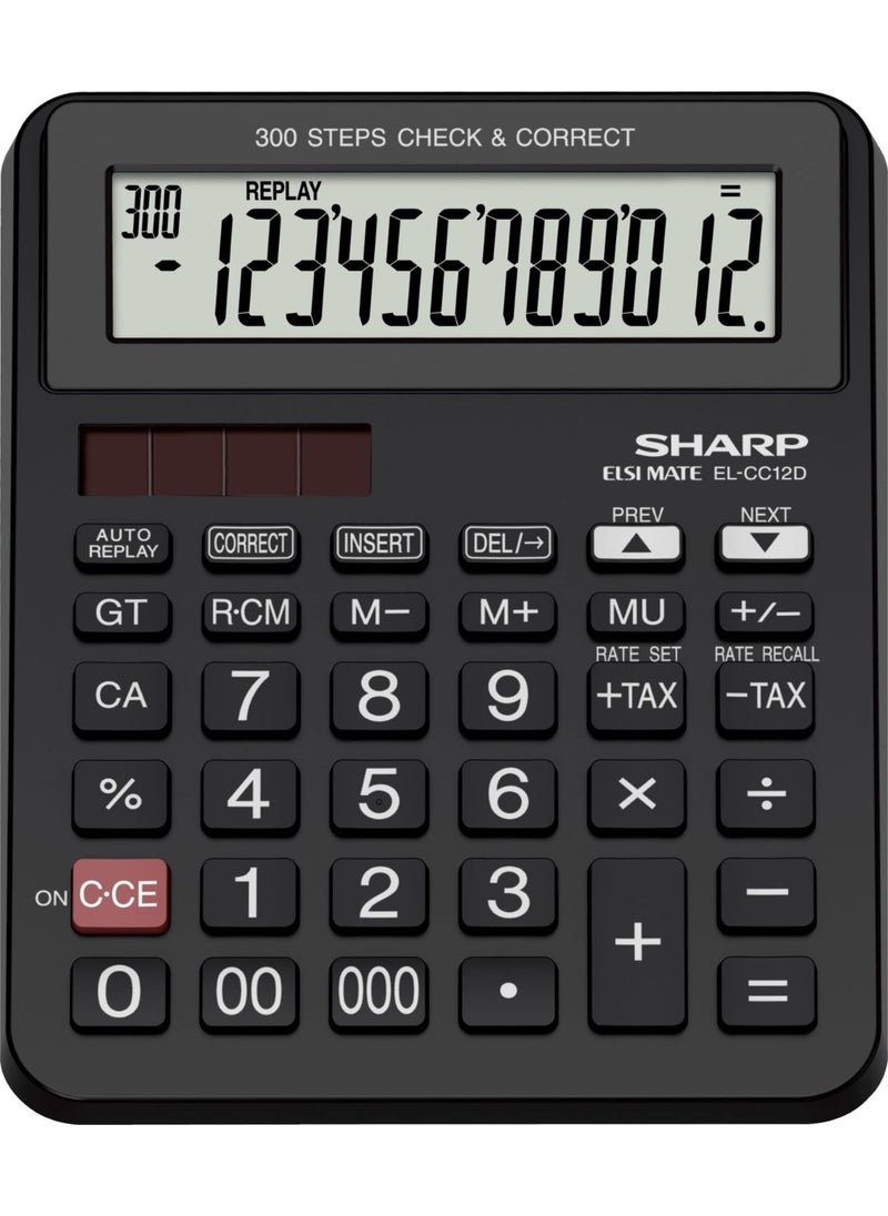 SHARP - EL-CC12D 12 Digit Operation Control Desktop Calculator - Image 1
