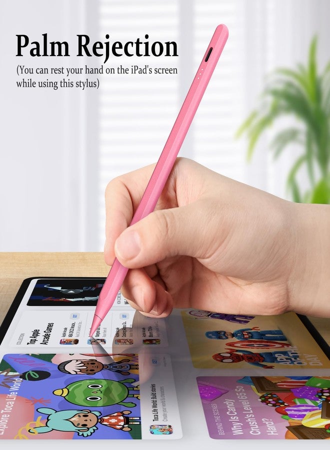 MEKO Stylus Pen for iPad W/Palm Rejection Tilt Sensitivity,13 Mins Fully Charged, Active Touch Screen Apple Pencil Compatible W/iPad 6/7/8/9/10,iPad Pro12.9&11",iPad Air3/4/5,iPad mini5/6-PINK - Image 5