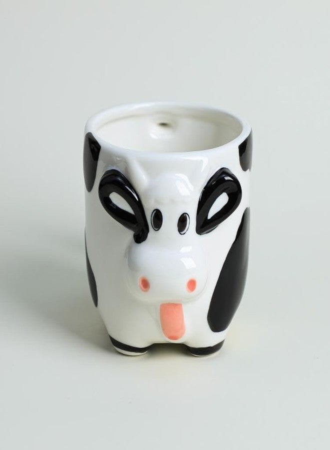 Mozacona 3D Ceramic Relief Cow Coffee Mug,Hand Painted Milk Cup with Handle - Image 5