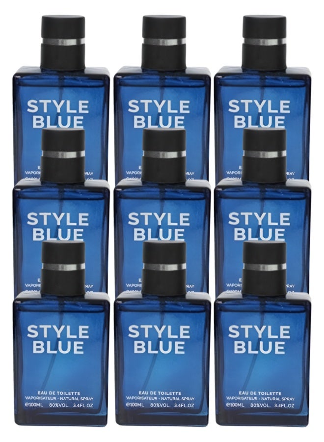 Style 9 Pieces Style Blue Perfume 100ML - Image 1