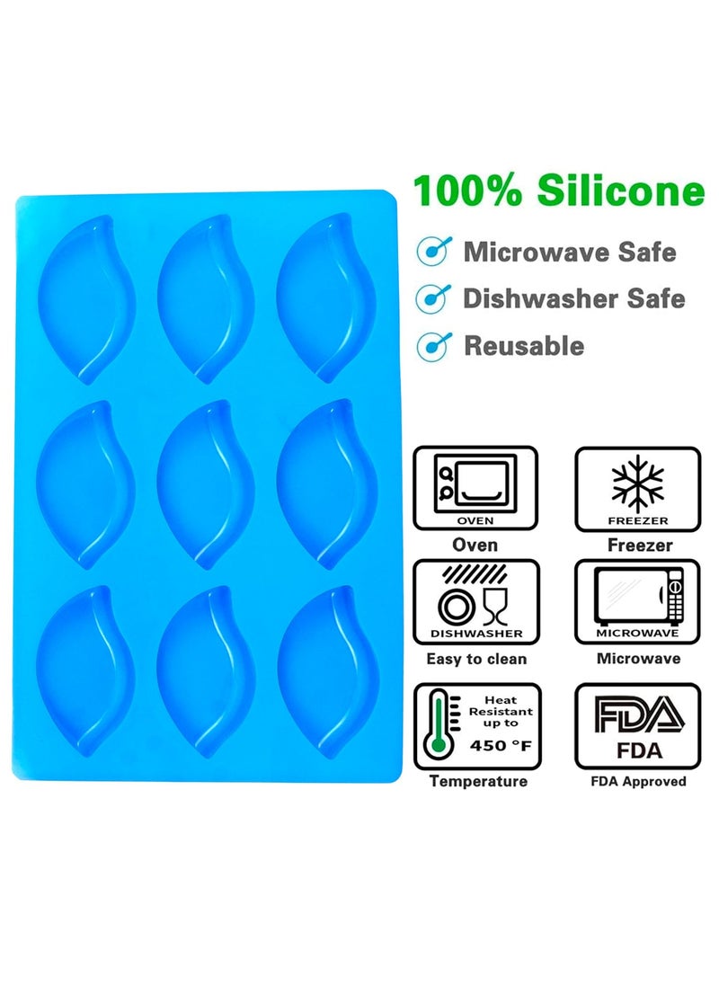 Karp KARP Flower Candy Mold Rectangle Oval Soap Bar Molds Bread Baking Pan Silicone Mould for Chocolate Covered Cookie Mousse Mould (9 Cavity Leaf)  - Image 3