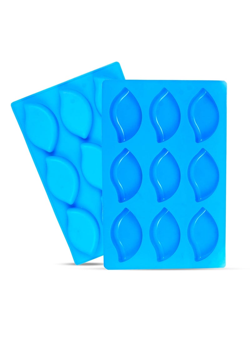 Karp KARP Flower Candy Mold Rectangle Oval Soap Bar Molds Bread Baking Pan Silicone Mould for Chocolate Covered Cookie Mousse Mould (9 Cavity Leaf)  - Image 1