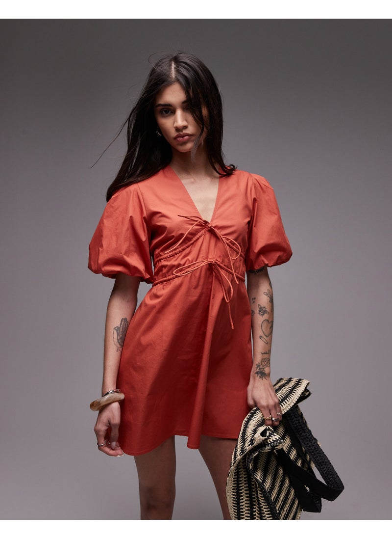 TOPSHOP Puff Sleeve Mini Dress  - Image 1