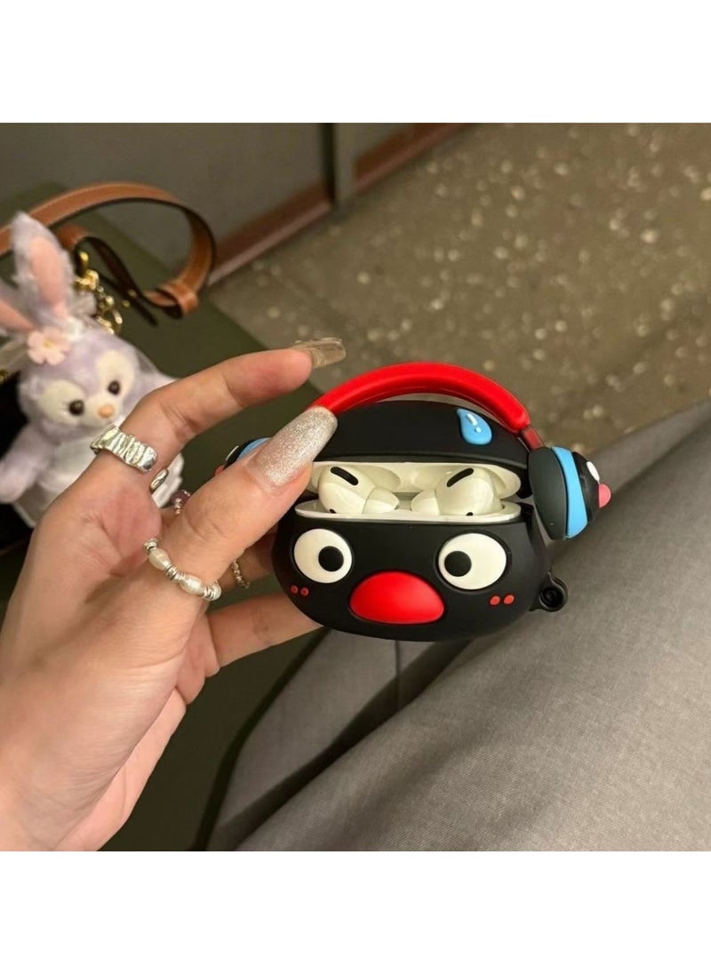 ICARLUS 3D Cartoon Cute Silicone Earbuds Cover for AirPods Pro 2nd Generation Case Compatible with Airpods Pro Case 2nd/1st Gen (2023/2022/2019) - Music Penguin  - Image 2
