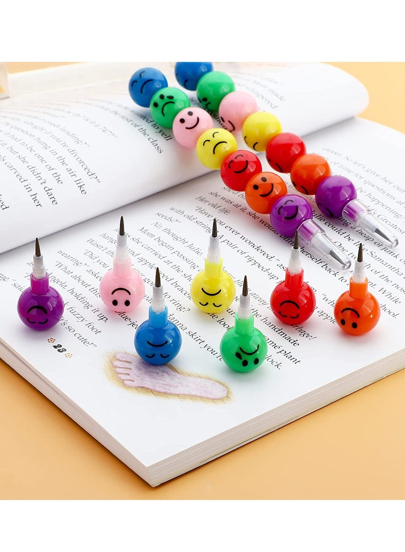 SYOSI Stackable Plastic Pencils 20 Pcs Cute Heart Pencils Kids Bear Shaped Pencil Unicorn Point Fun Pencils Non Sharpening Pencils School Stationery Supplies for Kids - Image 3