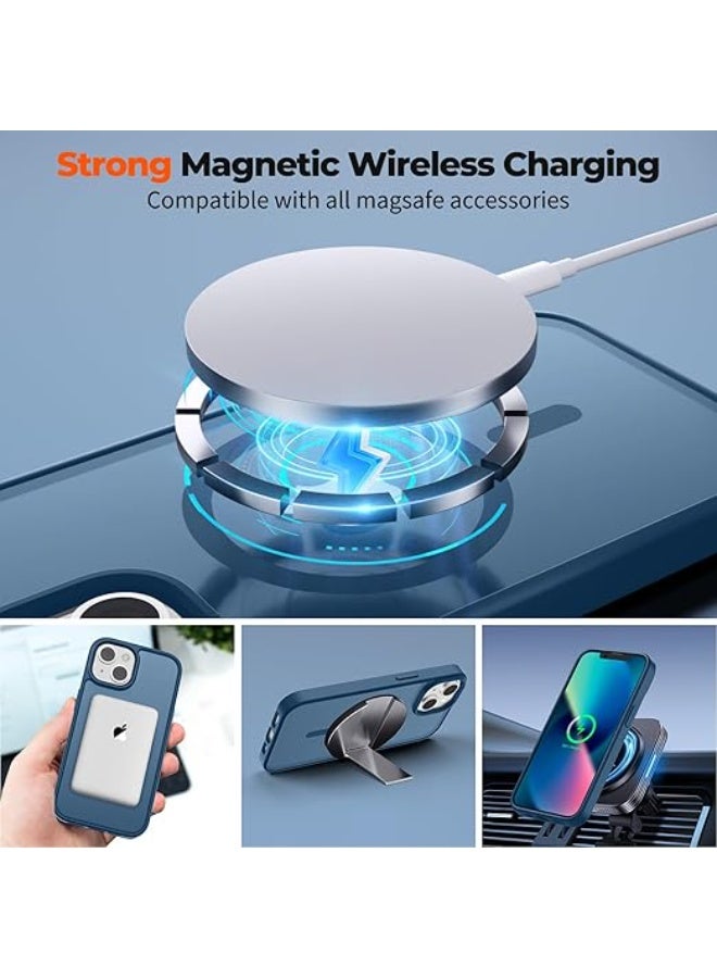 Magnetic iPhone 15 Plus Phone Case, [Compatible with Magsafe] Slim Fit Matte Design Shockproof Bumper Protective Drop Protection Girls Women Boys Men Cover for iPhone 15 Plus (Blue) - Image 5