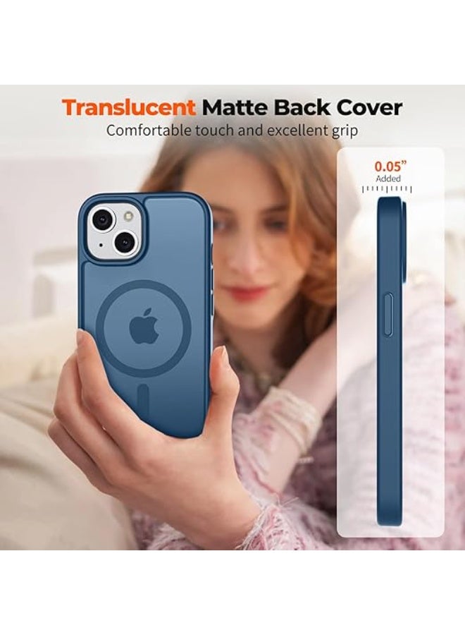 Magnetic iPhone 15 Plus Phone Case, [Compatible with Magsafe] Slim Fit Matte Design Shockproof Bumper Protective Drop Protection Girls Women Boys Men Cover for iPhone 15 Plus (Blue) - Image 4