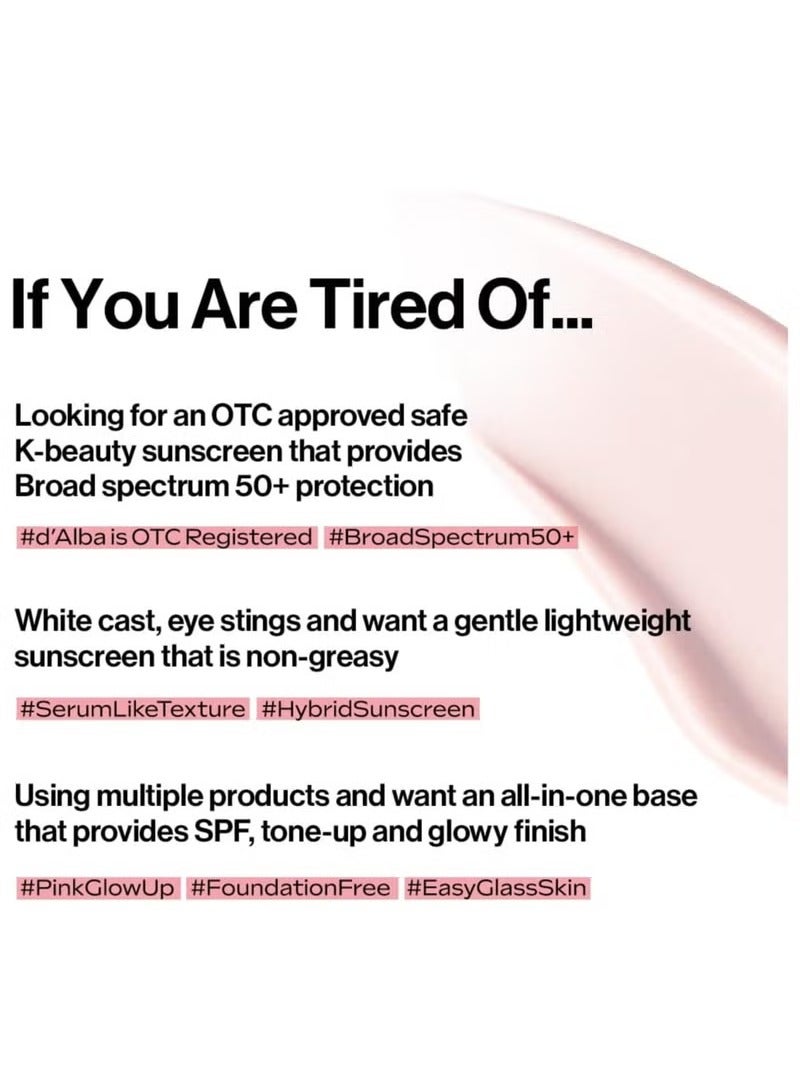 d'alba Piedmont Waterfull Tone-Up Sunscreen SPF 50 + Korean Sunscreen for Face 50ml - Image 5