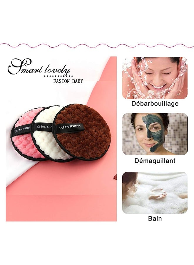 YJ 3 Pcs Reusable Makeup Remover Pads Set, Soft Microfiber Face Cleansing Puffs, Double-Sided Makeup Remover Cloth for Facial Cleansing and Travel Use - Image 5
