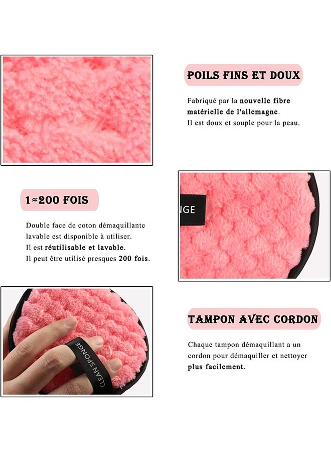 YJ 3 Pcs Reusable Makeup Remover Pads Set, Soft Microfiber Face Cleansing Puffs, Double-Sided Makeup Remover Cloth for Facial Cleansing and Travel Use - Image 3