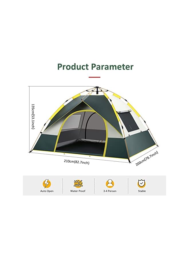 PROMASS Camping Tent, (2-4 Person) Lightweight Waterproof Camping Hiking Tent, Automatic Camp Tent Ou R, Easy Setup, Pop Up Tent Desert Camping For Family & Friends, With Removable Rainfly And Carry Bag - Image 3