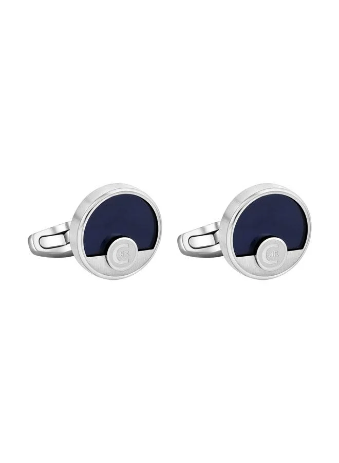 Fabio Stainless Steel Round Cufflinks for Men