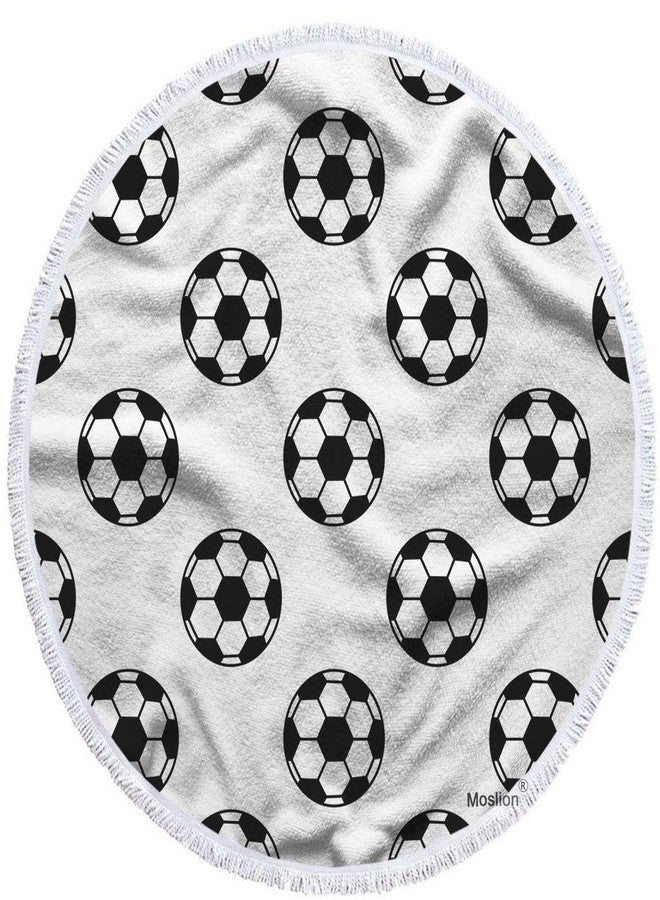 Moslion Football Round Beach Towels Oversized Clearance 63 Inch Soccer Ball Sport Activity Exercise Play Game Circle Clip Art Team Big Beach Towel Microfiber Beach Towel Soft Polyester-Microfiber - Image 1