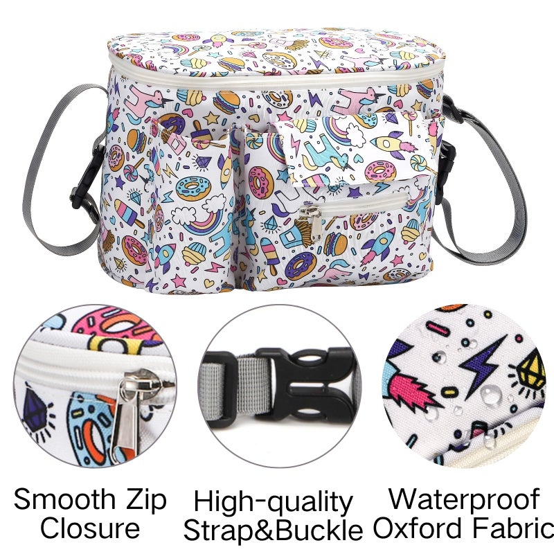 Coloch Universal Stroller Organizer, Large Capacity Multi-purpose Stroller Bag Caddy with Cup Holder Waterproof Stroller Basket for Baby Essentials - Image 3