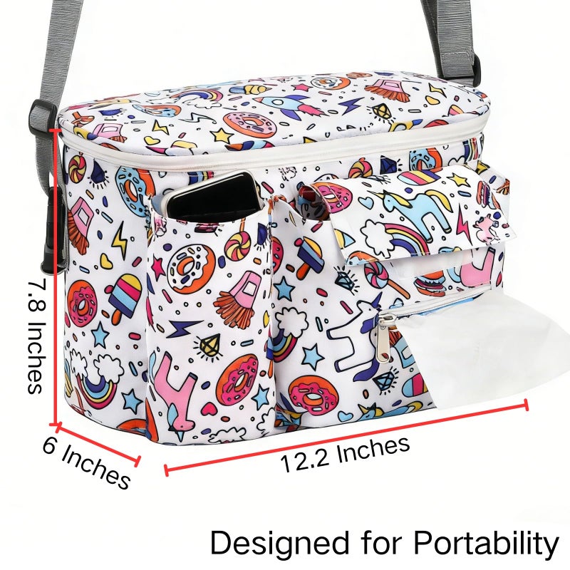 Coloch Universal Stroller Organizer, Large Capacity Multi-purpose Stroller Bag Caddy with Cup Holder Waterproof Stroller Basket for Baby Essentials - Image 2