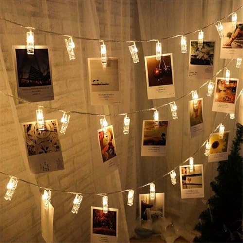 One94Store Romantic Photo Clip String Lights – 14 LED 3 Meter Warm White Fairy Lights for Bedroom, Wall & Picture Décor | Valentine’s Day, Party & Wedding Decoration (Pack of 1) - Image 3