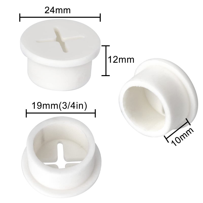 AccEncyc 12 Pcs Cable Cord Grommet Silicone Cable Grommet 3/4" Wire Hole Cover Cable Management Wire Organizer Cable Pass Through Desk Grommet for Table, Computer Desk, Office, Home - Image 2