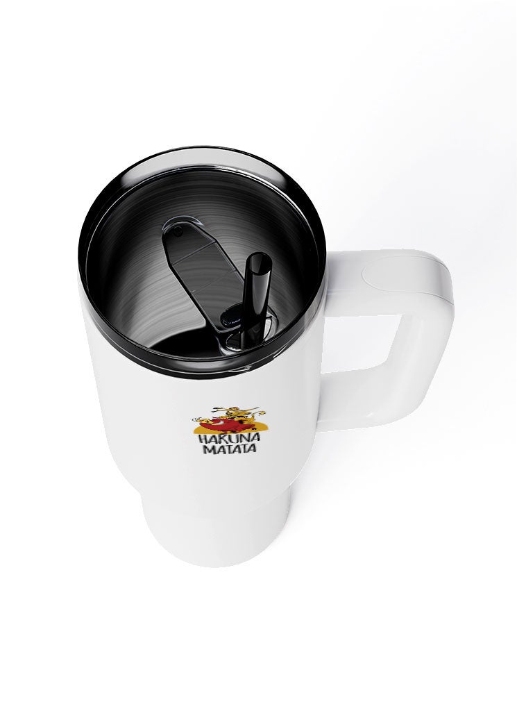 LOUD UNIVERSE Travel Tumbler Hakuna Matata Lion King Timon Pumba Simon 1200 ml Tumbler with handle, straw and Lid - Image 4