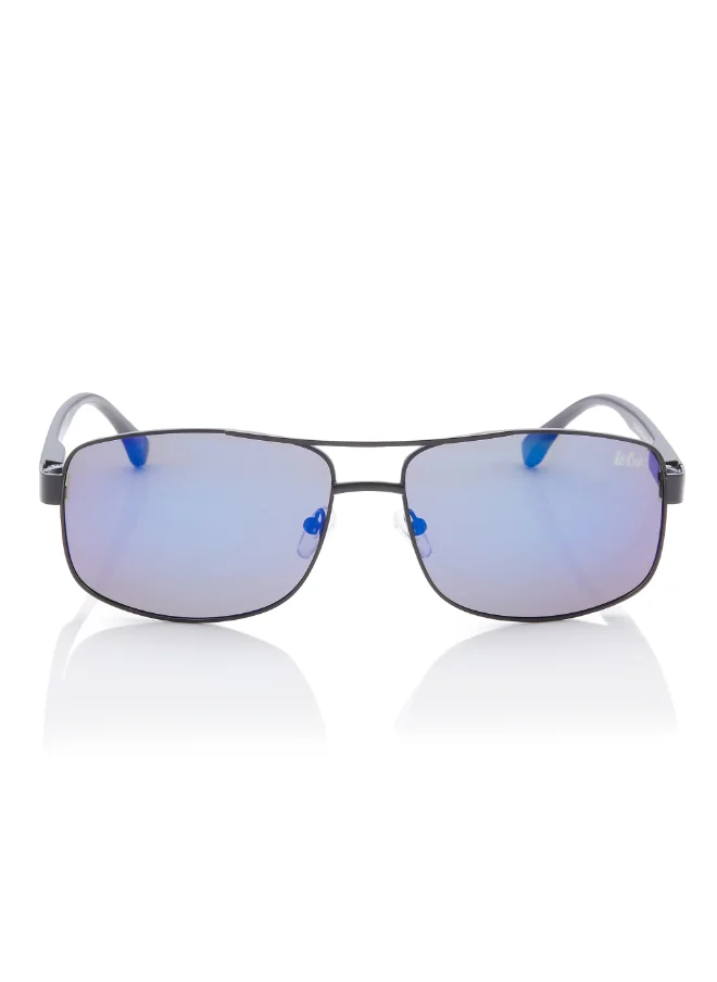 Lee Cooper Polarized Sunglasses Black Frame Blue Mirror Mirror Lens 64mm  - LC1203C03
