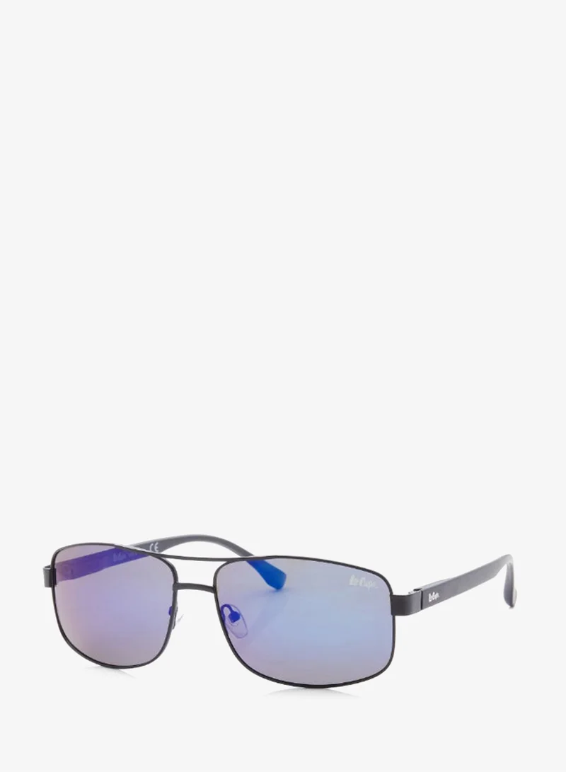 Lee Cooper Polarized Sunglasses Black Frame Blue Mirror Mirror Lens 64mm  - LC1203C03