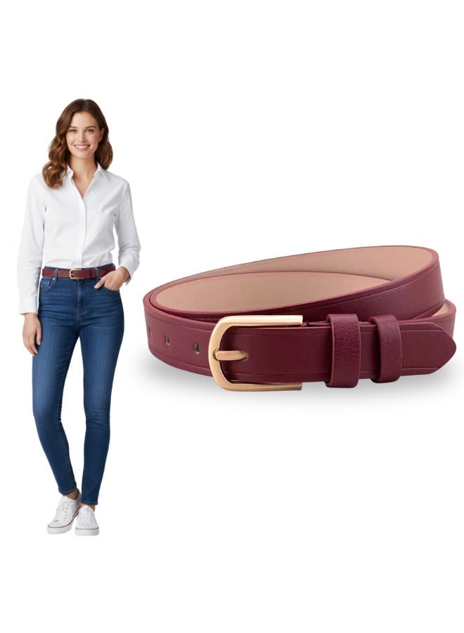 Classic Milano Women's Belt with Gift Box | Faux Leather Ladies Belt for Dresses, Jeans & Gowns | Stylish Womens Belt | Adjustable Girls Belt | Belt for Women with Elegant Buckle