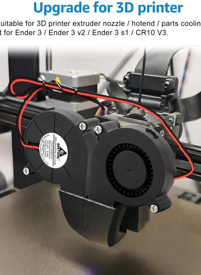 GDSTIME 2Pcs 5015 Part Cooling Blowers 24V 50mm x 15mm Brushless DC Turbine Turbo Fan 2Pin Hydraulic Bearing for 3D Printer Ender 3 Replacement - Image 2