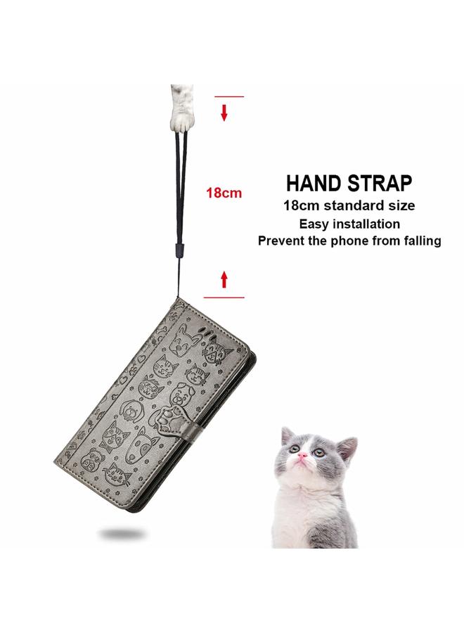 اس-توب جراب لهاتف Motorola Moto G60S، جراب هاتف جلدي أفقي قلاب بنقشة قطة وكلب جميلة مع حامل وفتحات للبطاقات ومحفظة ومشبك كرتوني وحبل تعليق - Image 5