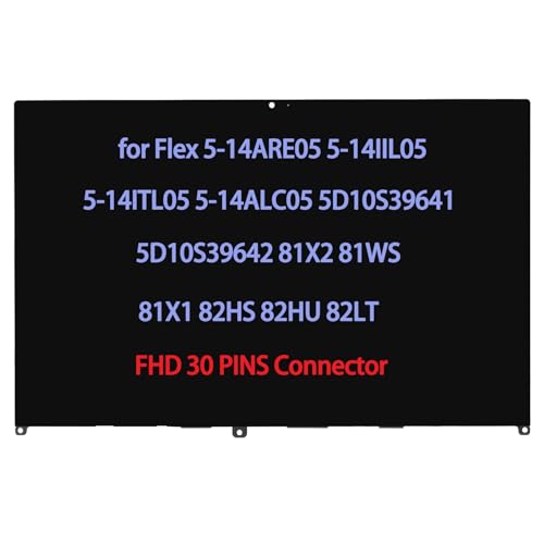 ARUISIFX شاشة بديلة مقاس 14.0" لجهاز Lenovo IdeaPad Flex 5-14ARE05 5-14IIL05 5-14ITL05 5-14ALC05 5D10S39641 5D10S39642 81X2 81WS 81X1 82HS 82HU 82LT FHD-IPS LCD مع شاشة تعمل باللمس وتجميع رقمية وإطار - Image 5