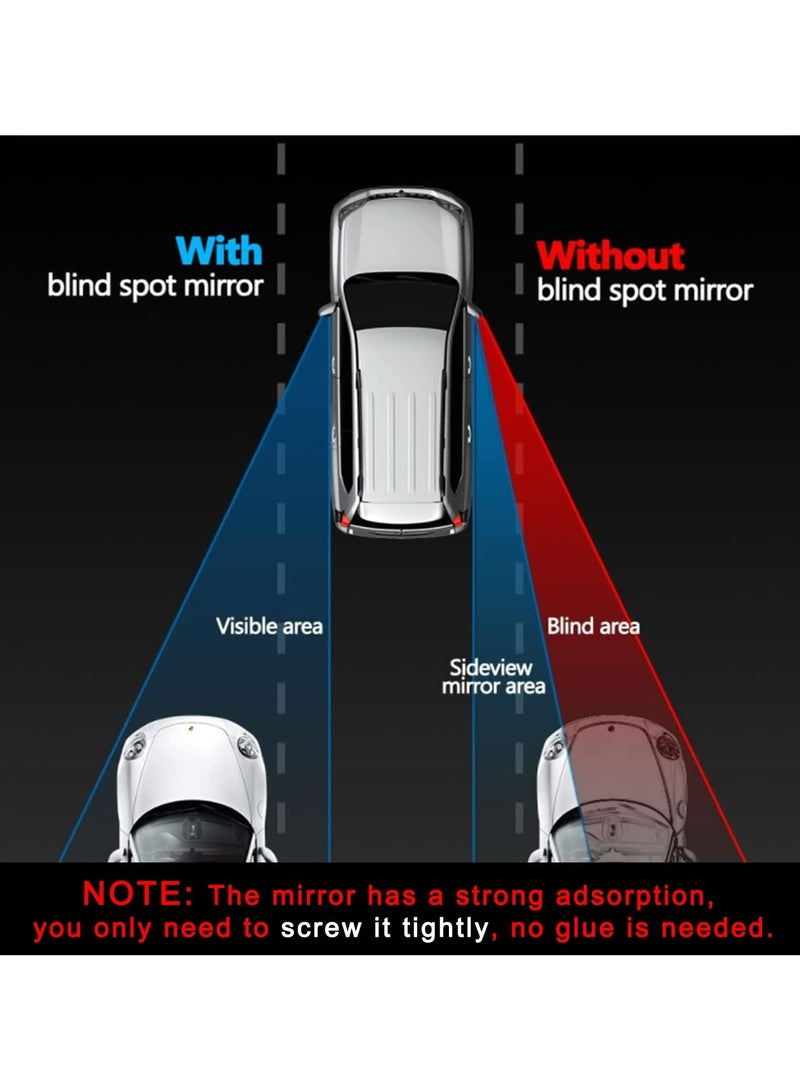 CMGTYYD [Upgrade] 2 Pcs Blind Spot Car Mirror, 2 inch Reusable Round HD Glass Convex 360° Wide Angle Side Rear View Mirror with Sucker for Cars SUV and Trucks (2 Pcs) - Image 5