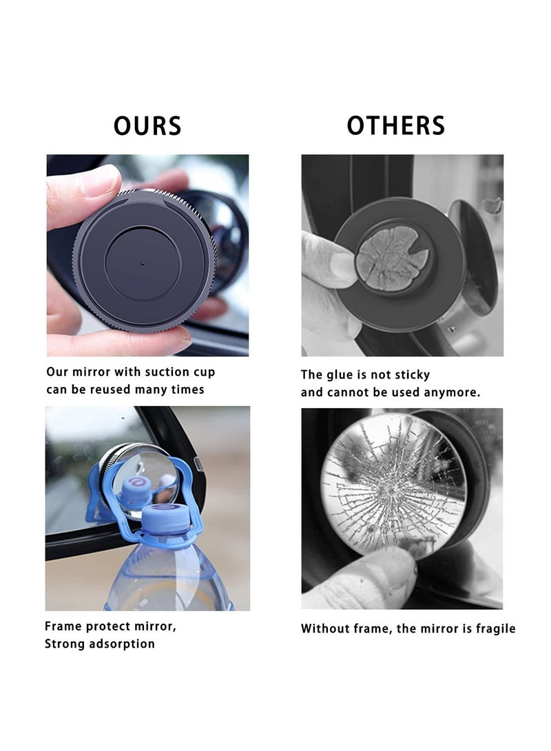 CMGTYYD [Upgrade] 2 Pcs Blind Spot Car Mirror, 2 inch Reusable Round HD Glass Convex 360° Wide Angle Side Rear View Mirror with Sucker for Cars SUV and Trucks (2 Pcs) - Image 4