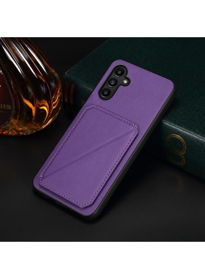 اس-توب جراب لهاتف Samsung Galaxy A14 D04 من جلد العجل مع حامل بطاقة مزدوج - Image 2