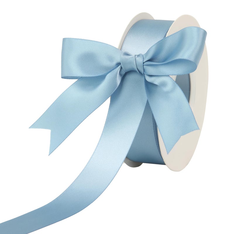 DINDOSAL Dusty Blue Satin Ribbon  1 Inch Double Face Silk Ribbon for Wedding Bridal Bouquet Christmas Decorations Crafts  25 Yards