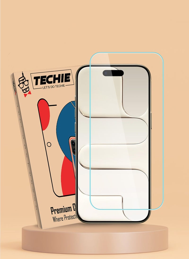 Techie iPhone 17 Air Screen Protector HD Tempered Glass – 9H Hardness, Anti-Glare, Anti-Bubble, Ultra-Thin 0.33mm with Rounded Edges & Easy Installation - Image 1
