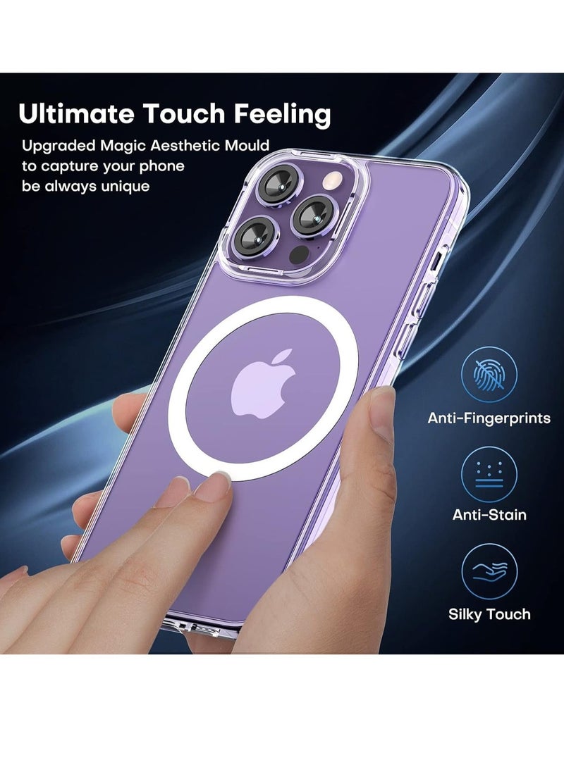 ELTRAZONE - [Updated] [1+2+2] Magnetic Case compatible with iPhone 15 Pro Max [Anti-Yellowing] [Fit for Ma-gs-afe] with Screen Protector (2 Pack) +Camera Protector (2 Pack), Clear Case Cover (15 Pro Max, Clear) - Image 1