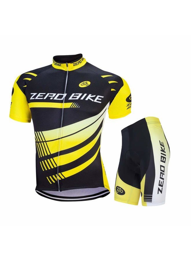 ZEROBIKE ® Men Breathable Quick Dry Comfortable Short Sleeve Jersey + Padded Shorts Cycling Clothing Set Cycling Wear Clothes - Image 1