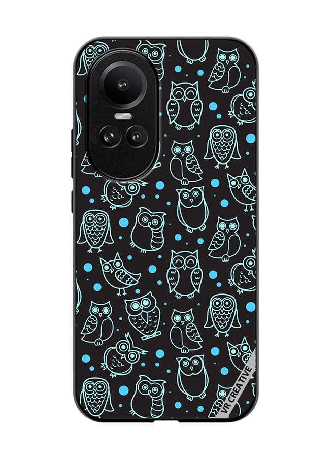VR CREATIVE Protective Case Cover For Oppo Reno 10 Night Owl Stroke Design Multicolour - Image 1