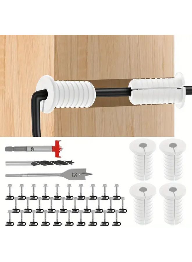White Cable Installation Kit Easy To Use Wire Routing Mounting Accessories Set - Image 1