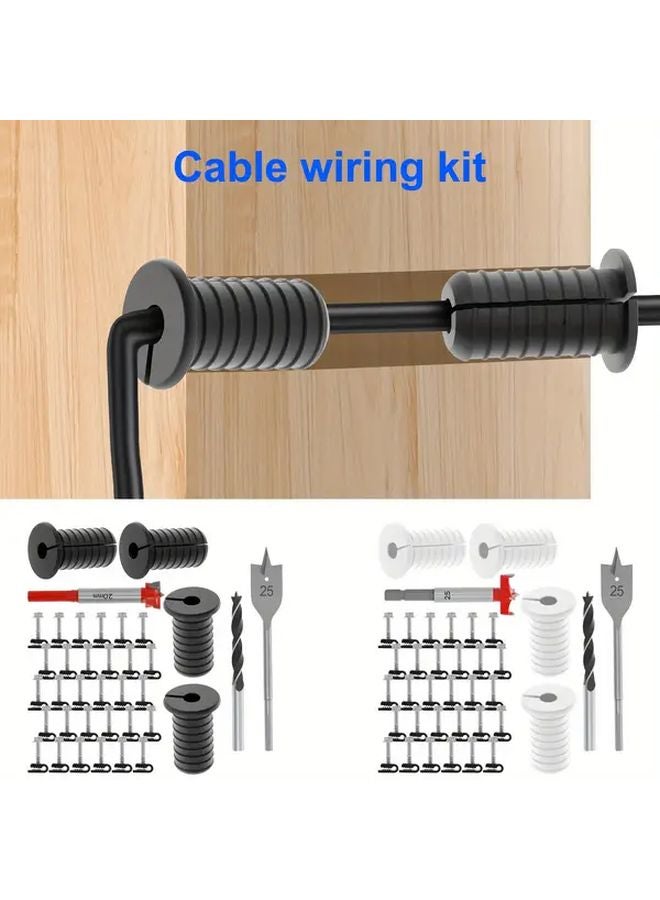 White Cable Installation Kit Easy To Use Wire Routing Mounting Accessories Set - Image 2