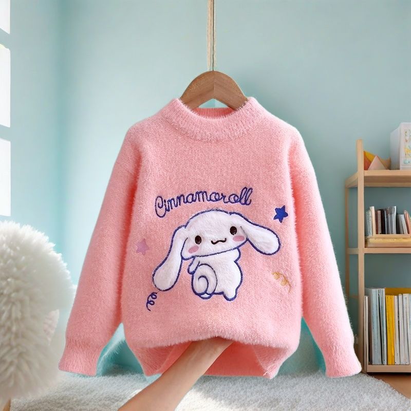 [2025 Yugui Dog] Girls' Winter Sweater New Mink Velvet Knitted Shirt Big Children'S Base Shirt - Image 3