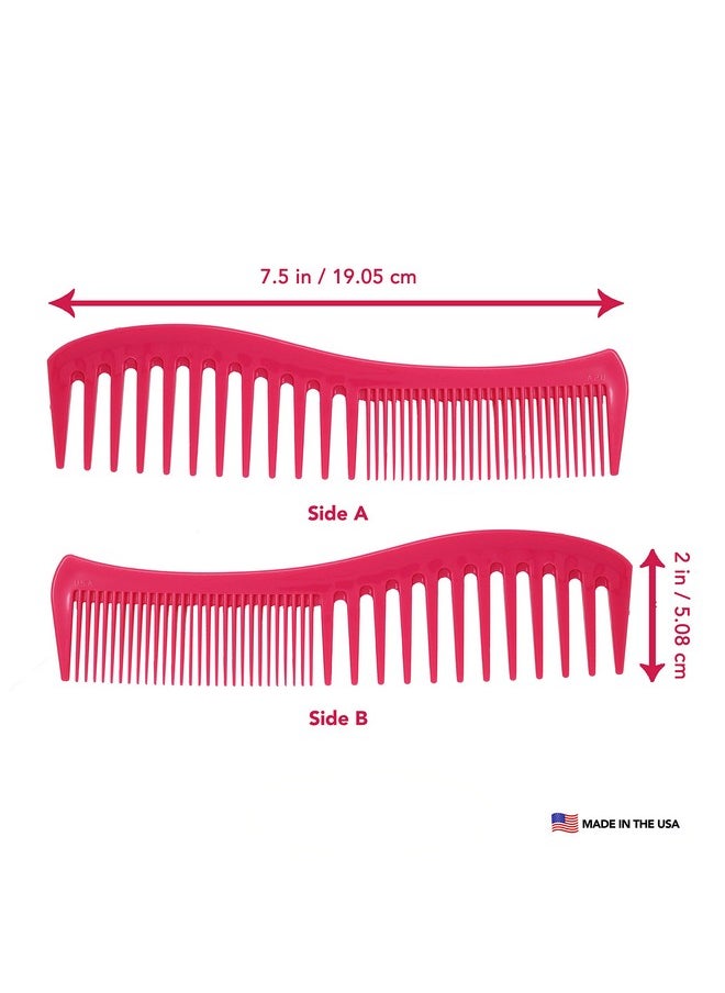 Allegro Combs Llegro Combs 1001 Wide Tooth Teasing Shampoo Hair Combs Space Tooth Barber Curly Wavy Hair Parting Stylist Detangler Wig Combs Flexible Usa 1 Pc. (Pink)  - Image 3