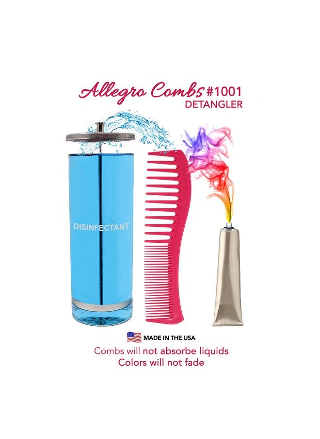 Allegro Combs Llegro Combs 1001 Wide Tooth Teasing Shampoo Hair Combs Space Tooth Barber Curly Wavy Hair Parting Stylist Detangler Wig Combs Flexible Usa 1 Pc. (Pink)  - Image 4