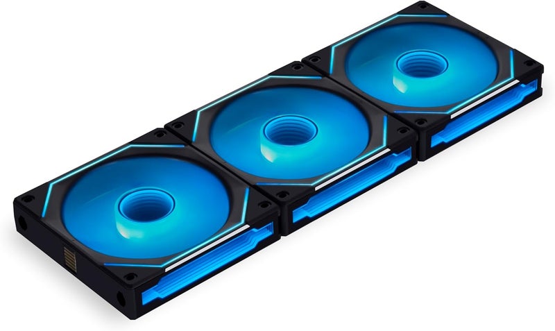 ليان لي مروحة LIAN LI UNI Fan SL-Infinity 120 RGB حزمة ثلاثية أسود مع وحدة تحكم - UF-SLIN120-3B - Image 1