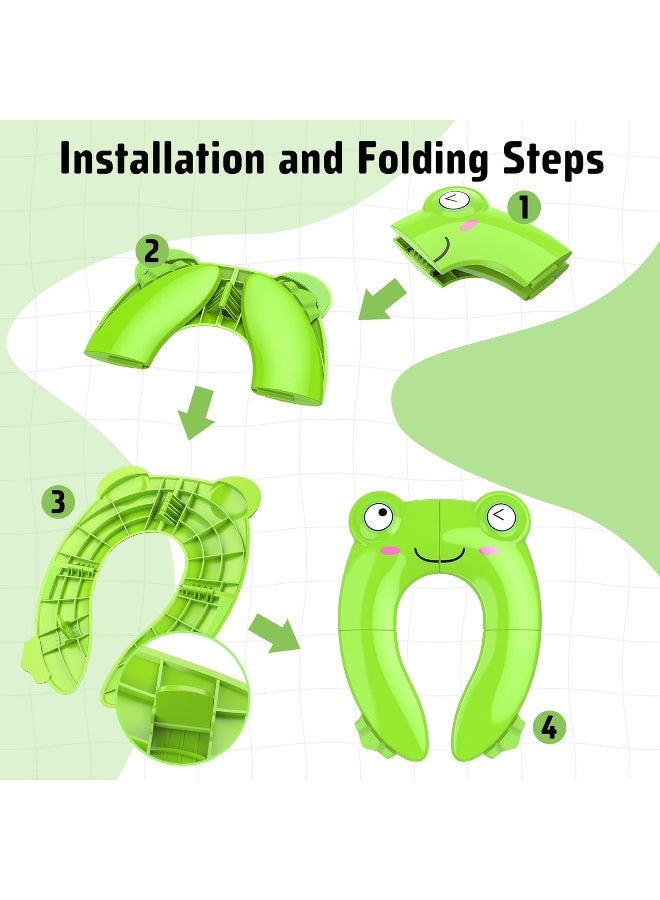 Maliton Maliton Portable Potty Seat for Toddler Travel - Foldable Non-Slip Potty Training Toilet Seat Cover for Boys/Girls, Baby/Kids with Drawstring Bag - Image 4
