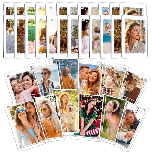 ESRICH 36 Pack-Acrylic Fridge Magnetic Frame, Mini Picture Frames, Double Sided Photo Magnet Frames for Refrigerator, Mini Clear Picture Frame, Gifts (2.36 x 3.54Inch) - Image 1