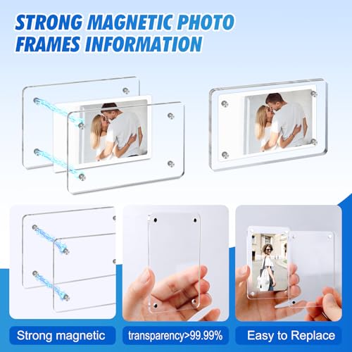ESRICH 36 Pack-Acrylic Fridge Magnetic Frame, Mini Picture Frames, Double Sided Photo Magnet Frames for Refrigerator, Mini Clear Picture Frame, Gifts (2.36 x 3.54Inch) - Image 5