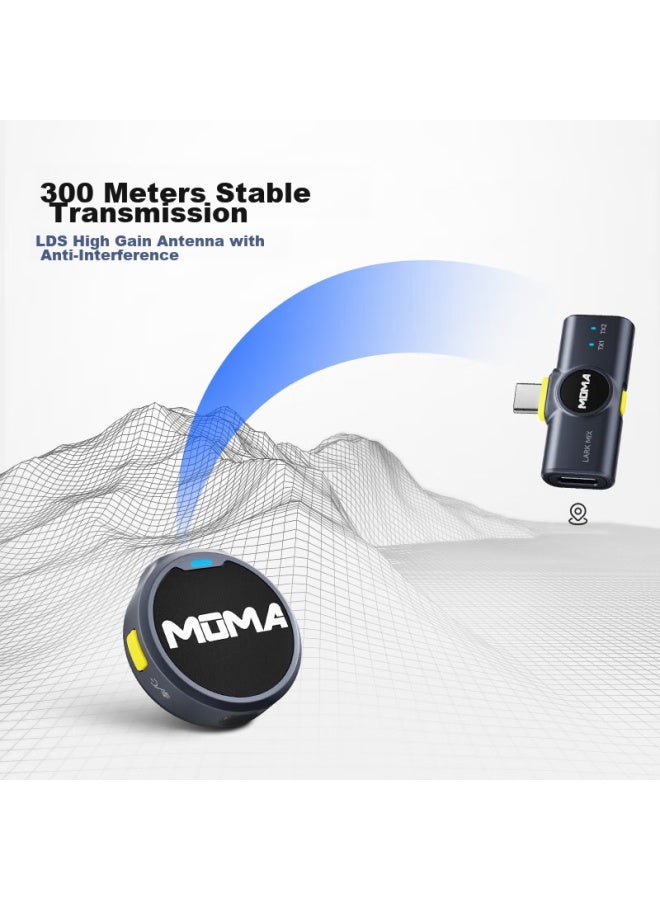 MOMA Mengma Lark Mix Microphone, Wireless Lavalier Mic, Noise-cancelling Microphone For Streamers, Mammoth One-to Mobile Phone Camera Vlog Outdoor Interview Microphone Headset Audio Receiver - Image 4