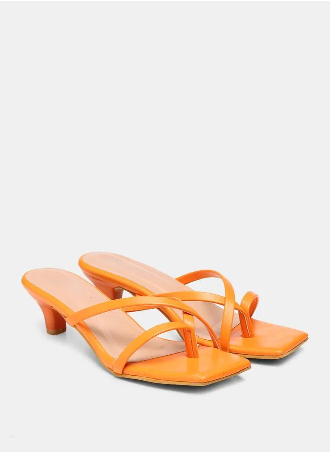 GNIST Solid Strap Kitten Heel Sandals by Styli