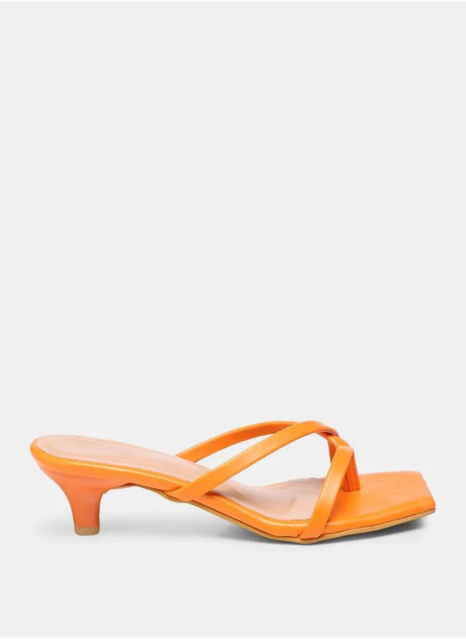 GNIST Solid Strap Kitten Heel Sandals by Styli